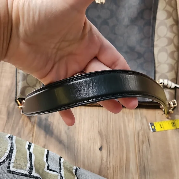 Coach Signature Marlon Women's Dark Brown and Tan Hobo Bag - Picture 15 of 17